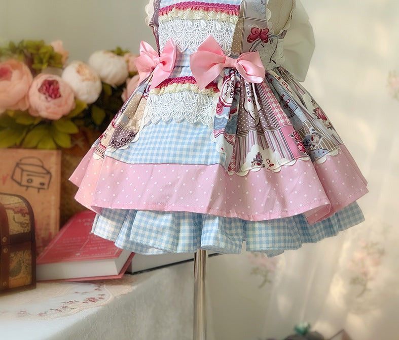 Stunning Pink & Blue Spanish Dress,2T to 9T.