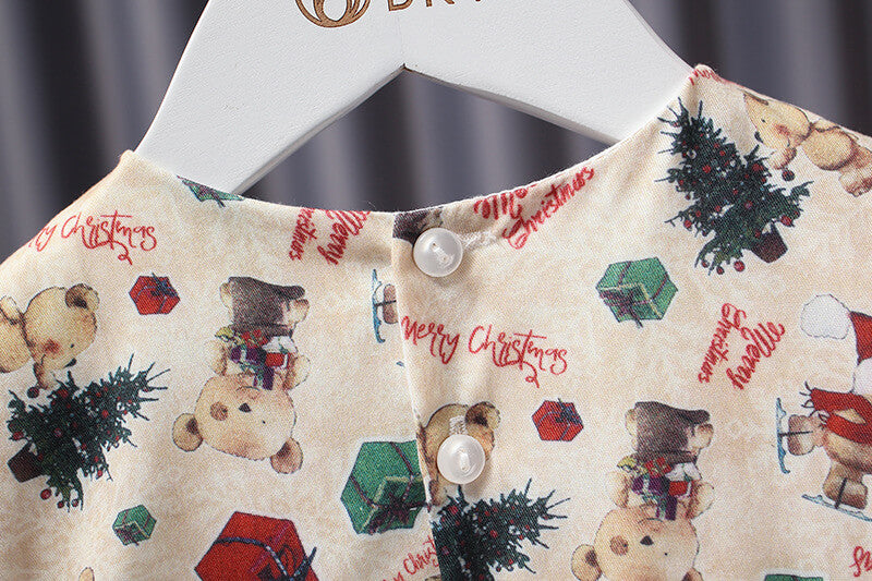 Adorable Christmas Print Lolita Dress,12M to 5T.