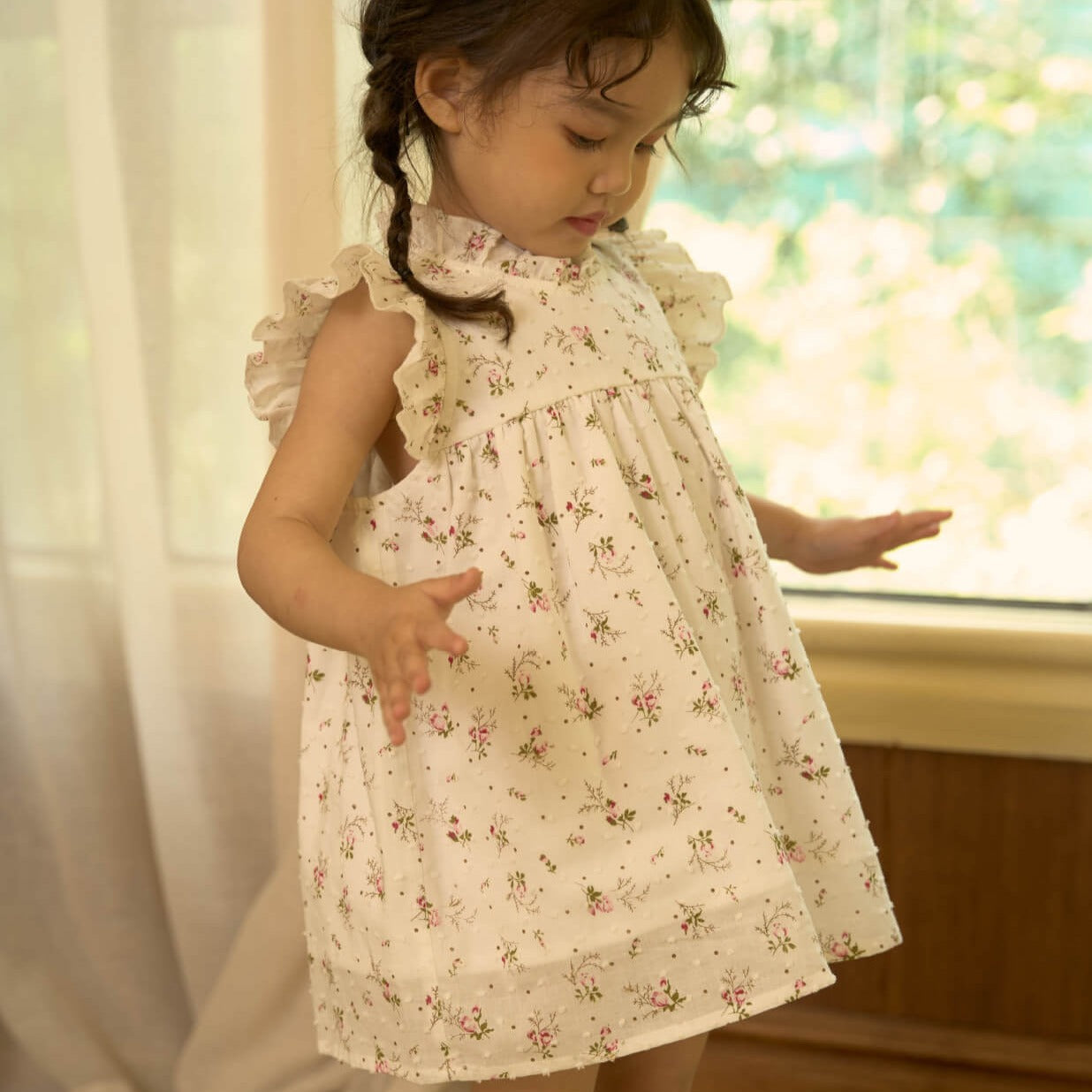 Cute Floral A-Line Dress, 12M to 6T.