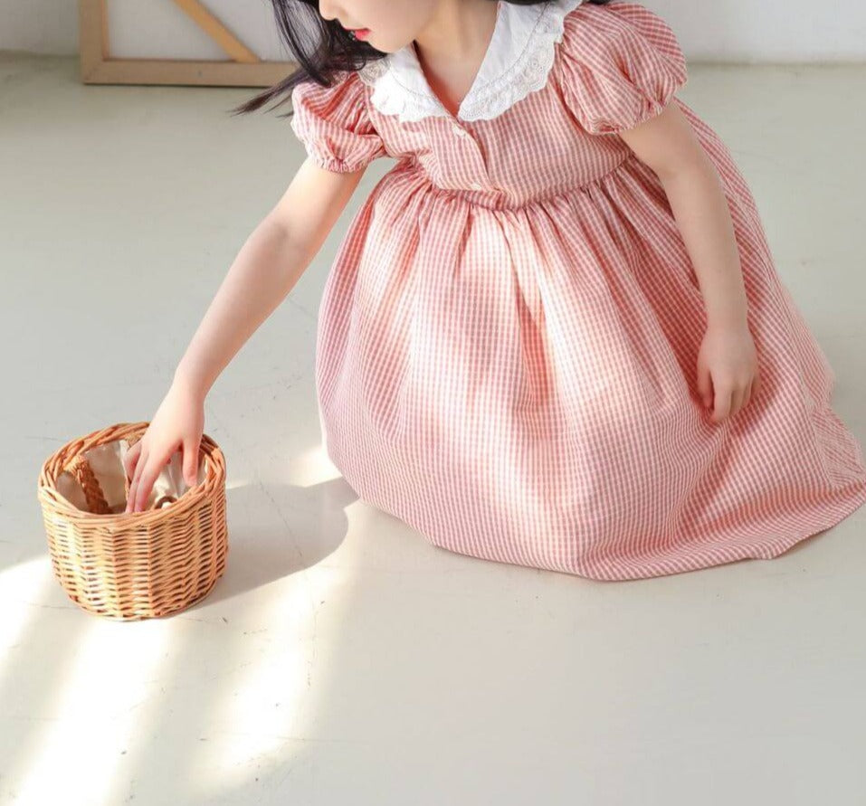 Gorgeous Plaid Dresses,Pink/Blue,3T to 8T.