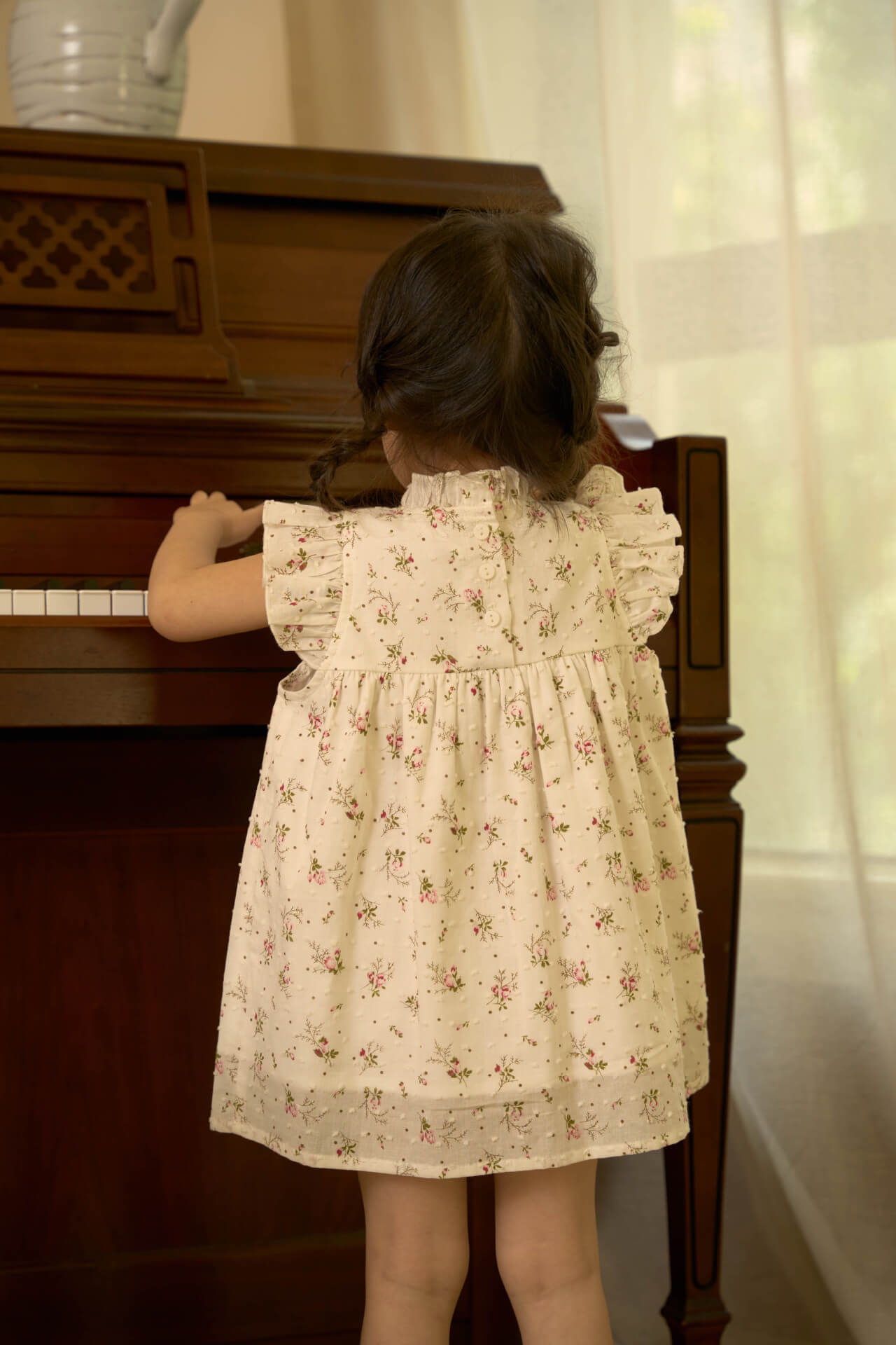 Cute Floral A-Line Dress, 12M to 6T.