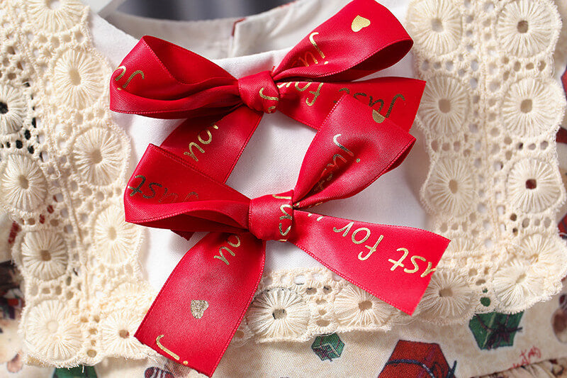 Adorable Christmas Print Lolita Dress,12M to 5T.