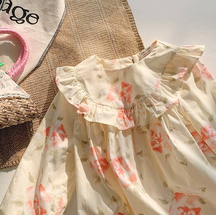 Adorable Floral Cotton Dress,2T to 7T
