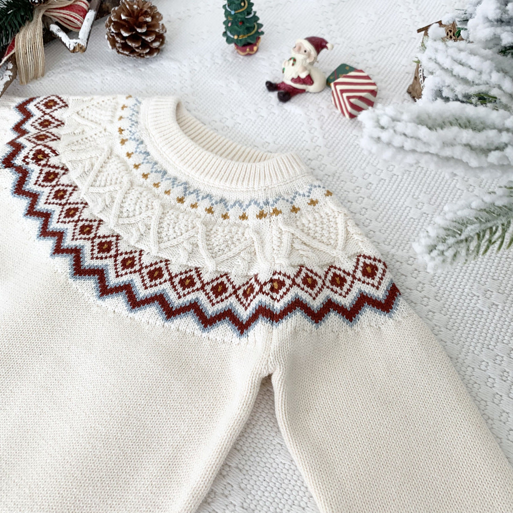 Cute Christmas Unisex Sweater,Red/White,2T to 8T.