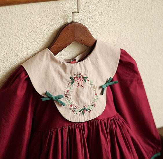 Holidays Embroidered Twirl Dress,12M to 8T.