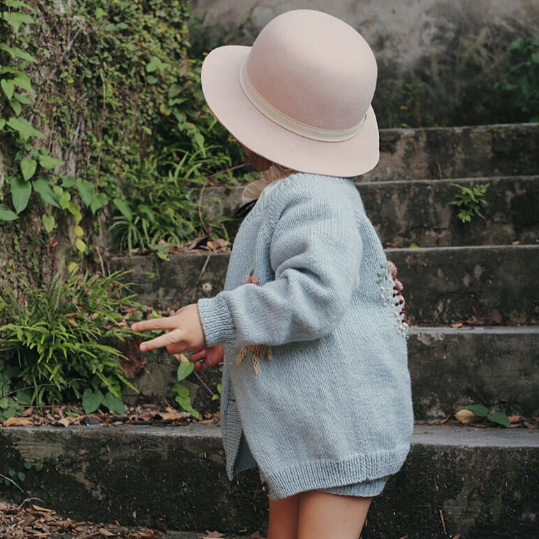 Pure wool hand embroidered cardigan,2T to 7T.