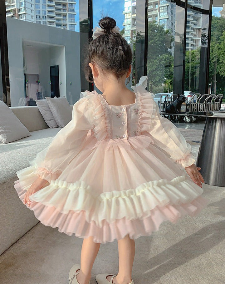Pink & White Ruffle Tutu Dress,2T to 7T.