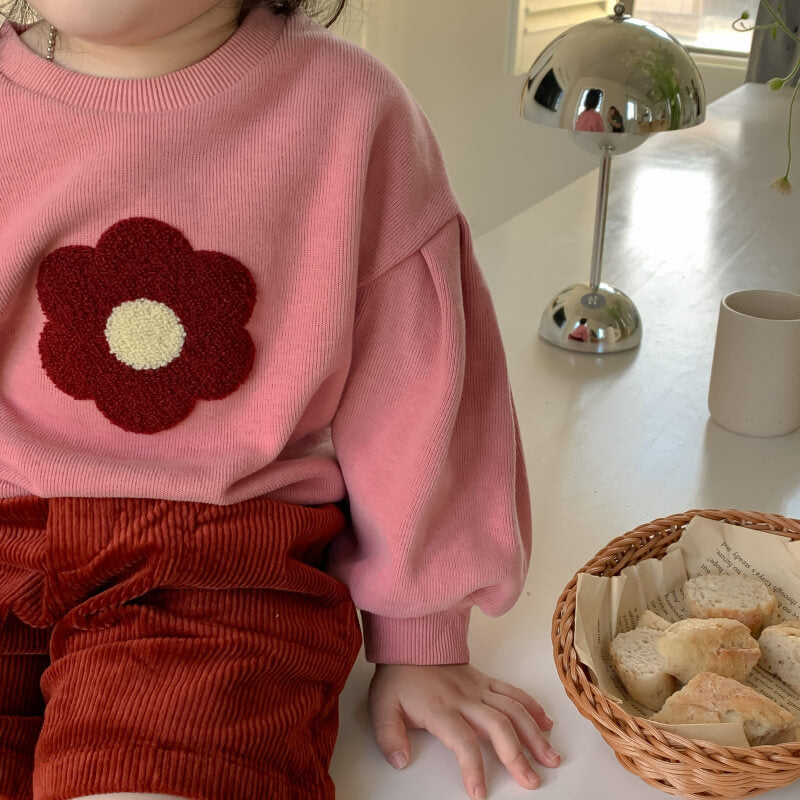Cute Pink Flower Sweatshirt, 12M to 6T