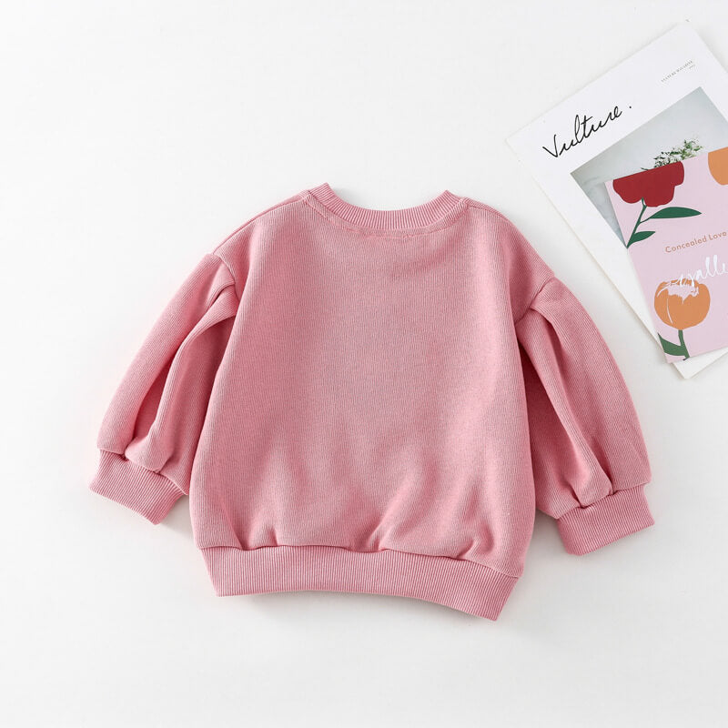 Cute Pink Flower Sweatshirt, 12M to 6T