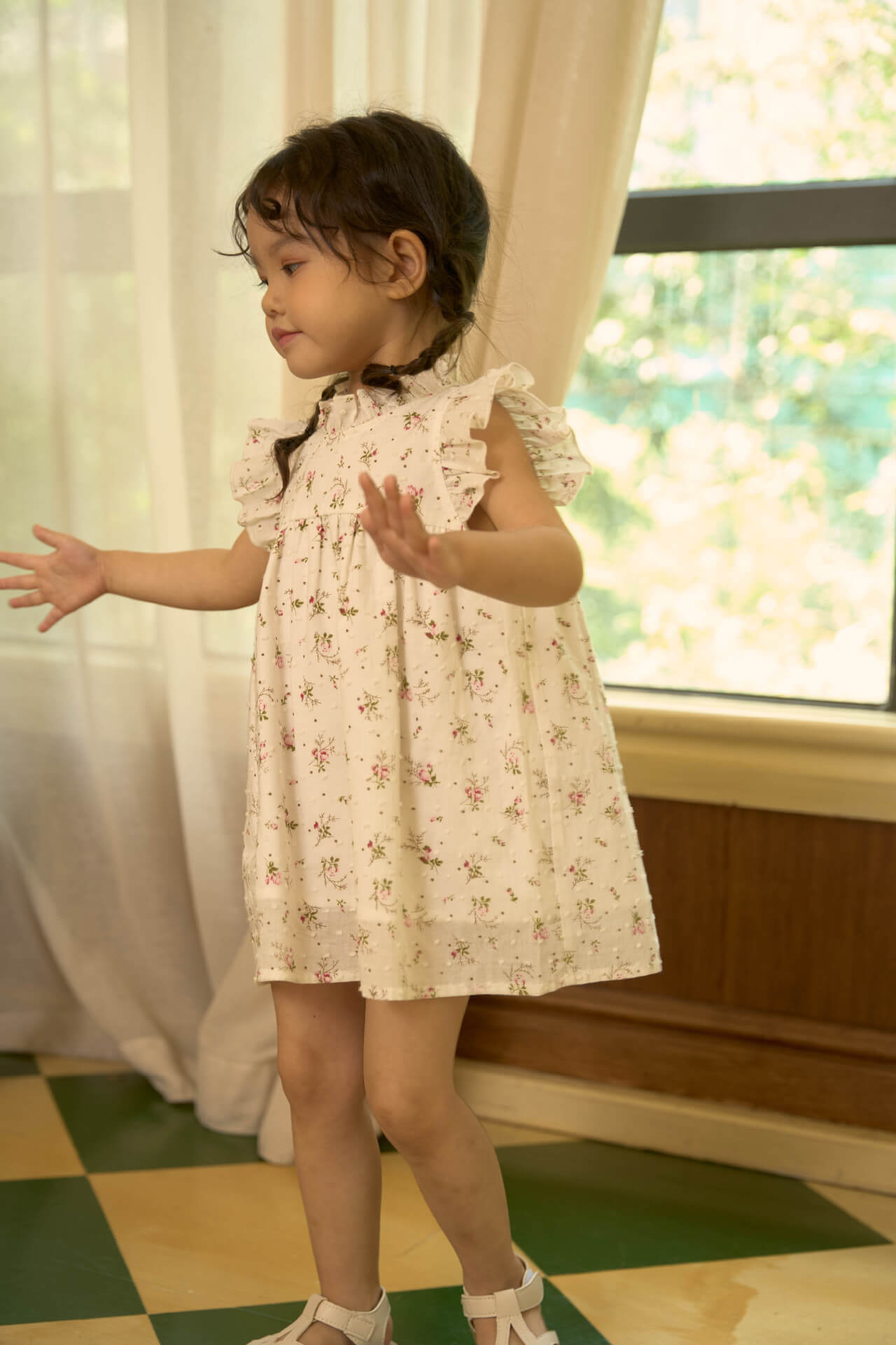 Cute Floral A-Line Dress, 12M to 6T.
