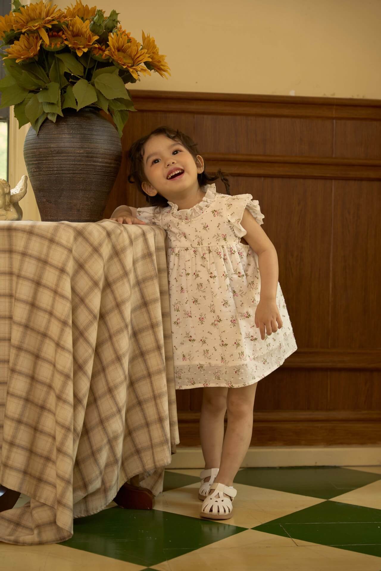 Cute Floral A-Line Dress, 12M to 6T.