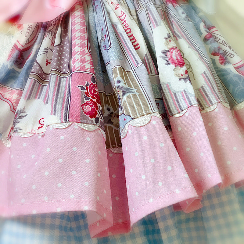 Stunning Pink & Blue Spanish Dress,2T to 9T.