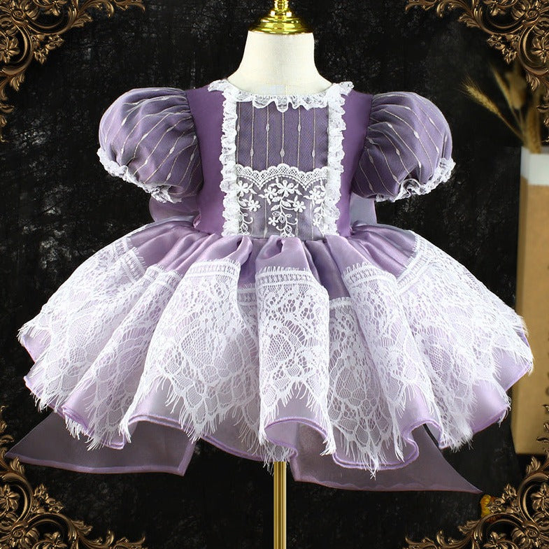 Stunning Purple Lolita Spanish Dress,2T to 7T.