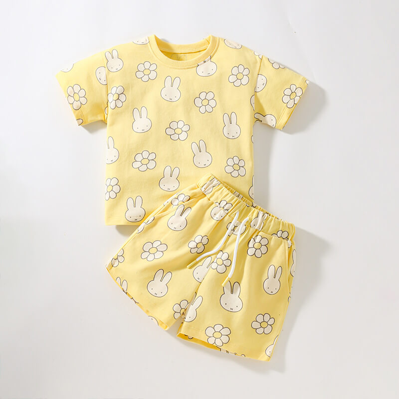 Cute Yellow Two Piece Set,2T to 7T.