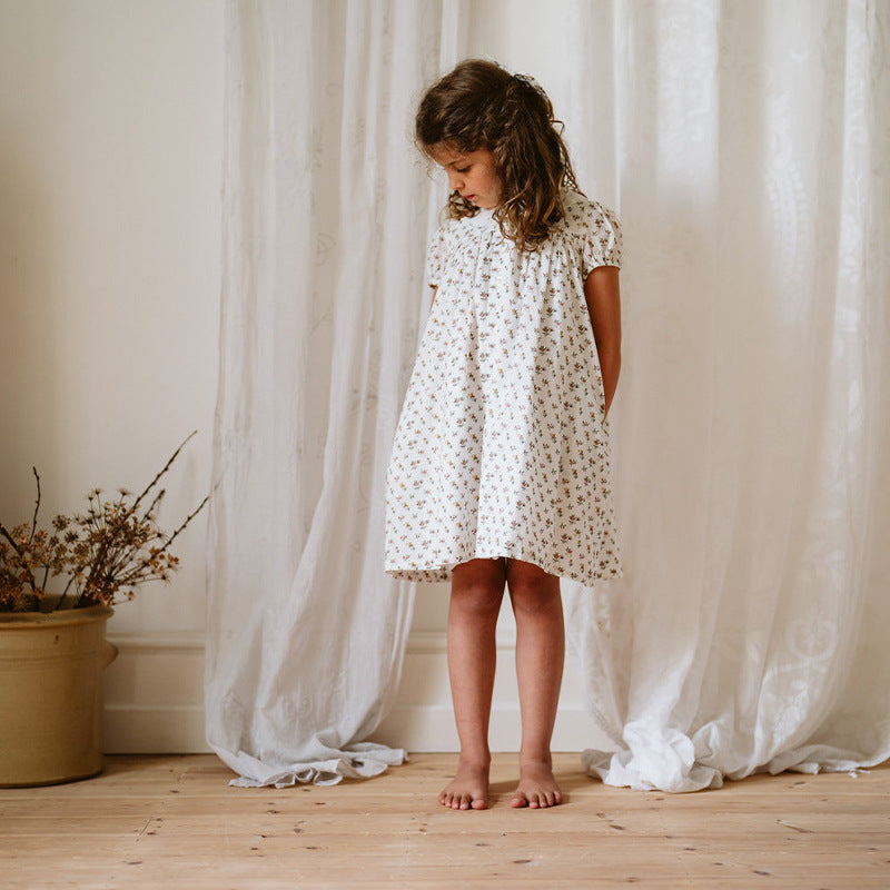 Cute Floral Dress With Lace Collar,12M to 6T.