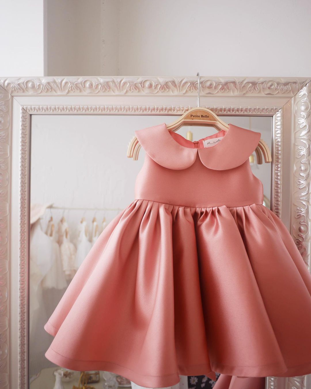 Cute Peter Pan Collar Party Dress,Pink/White,12M to 8T
