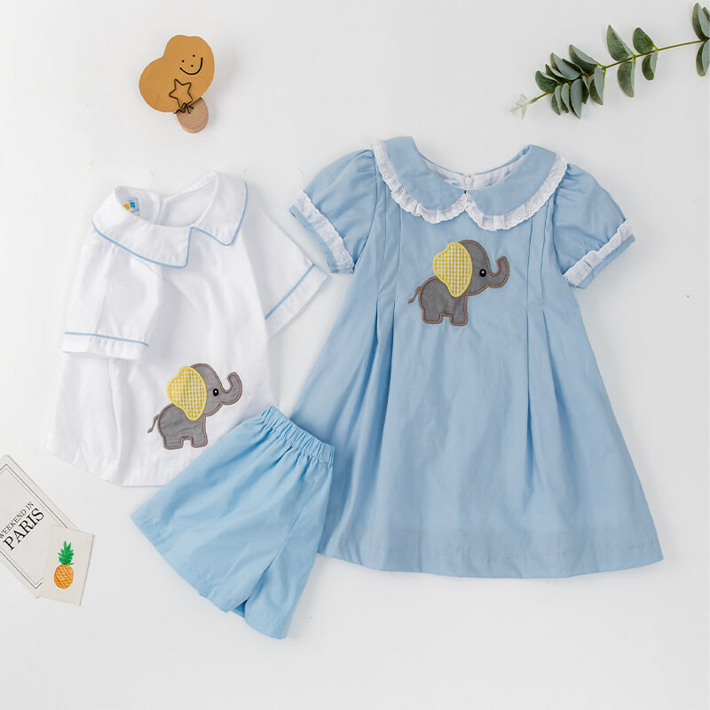 Cute Baby Elephant Matching Sibling Set,12M to 4T.