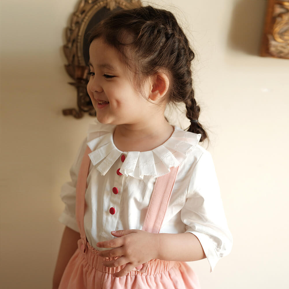 White & Pink Suspender Dress,12M to 7T.