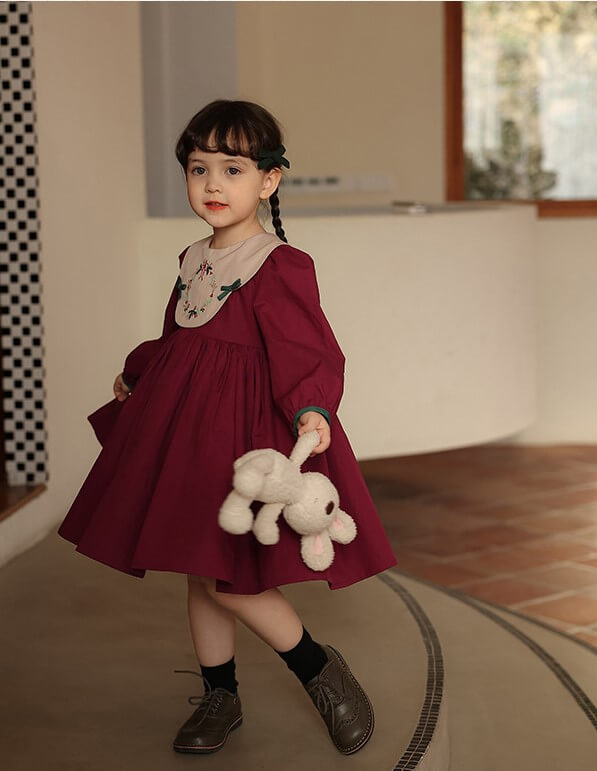 Holidays Embroidered Twirl Dress,12M to 8T.
