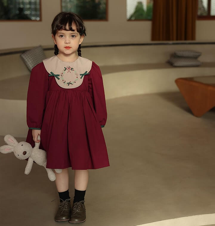 Holidays Embroidered Twirl Dress,12M to 8T.