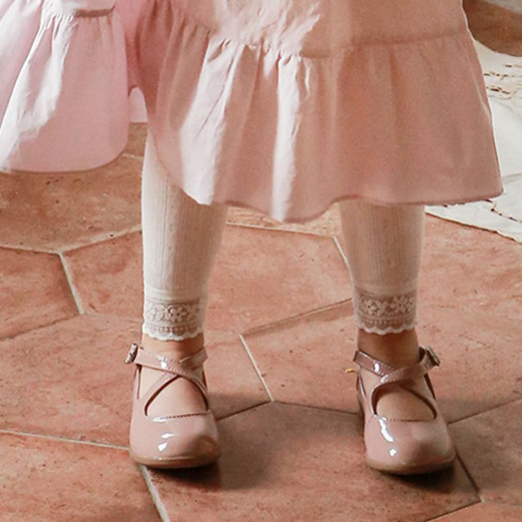Cute Lace Leggings,Pink/Grey/Cream,2T to 8T.
