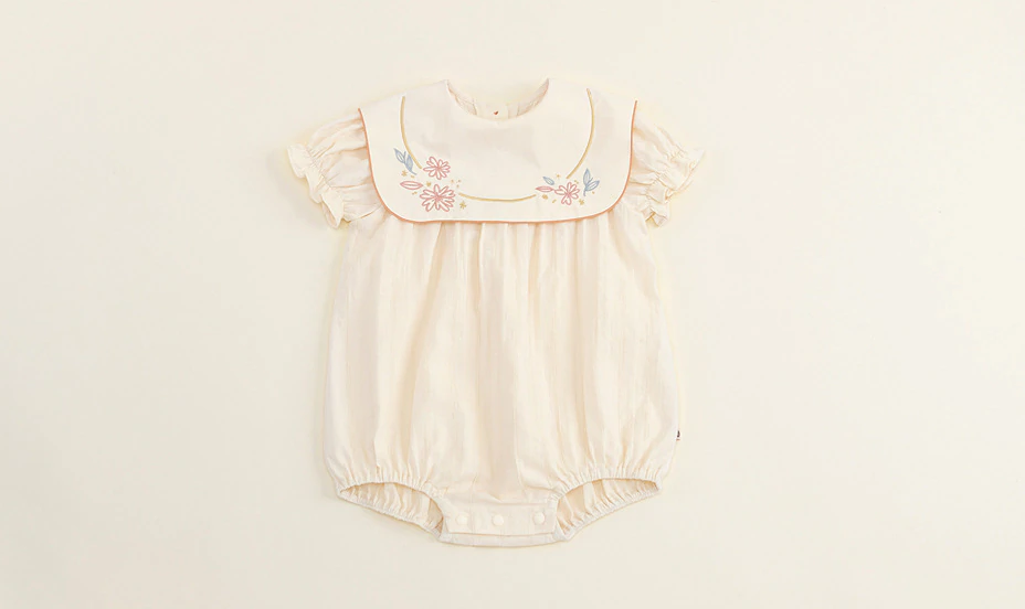 Embroidered Romper, Full & Half Sleeves, 6M to 24M.