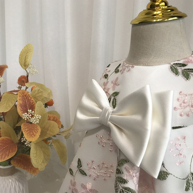 Stunning Floral Dress With Bow,12M to 6T.