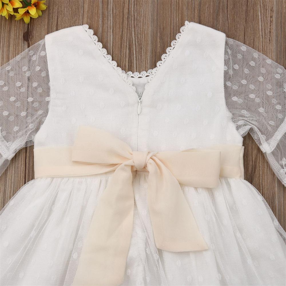 Lovely Casual/Party Summer Flower Girl Dress, White,3M to 5Y.