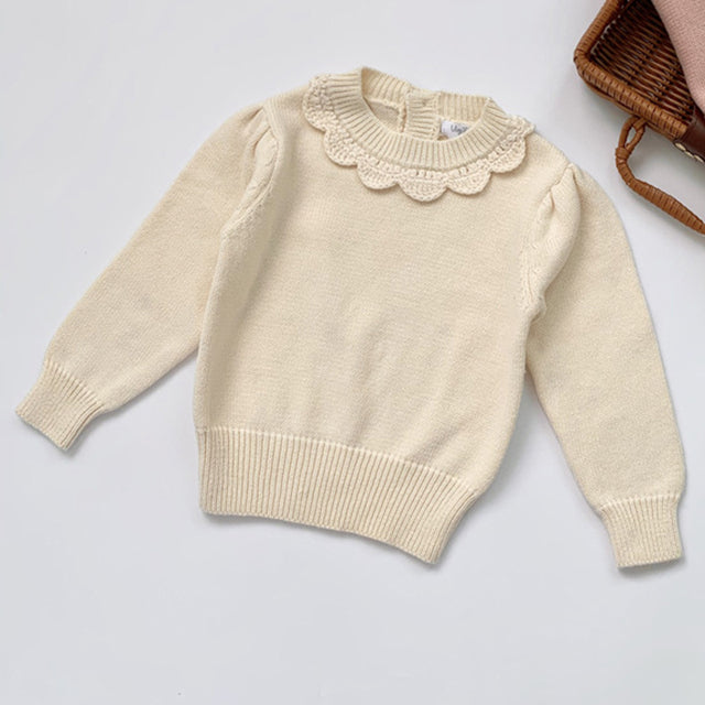 Cute Knitted Pullovers, Pink/Off White,3T to 7T.