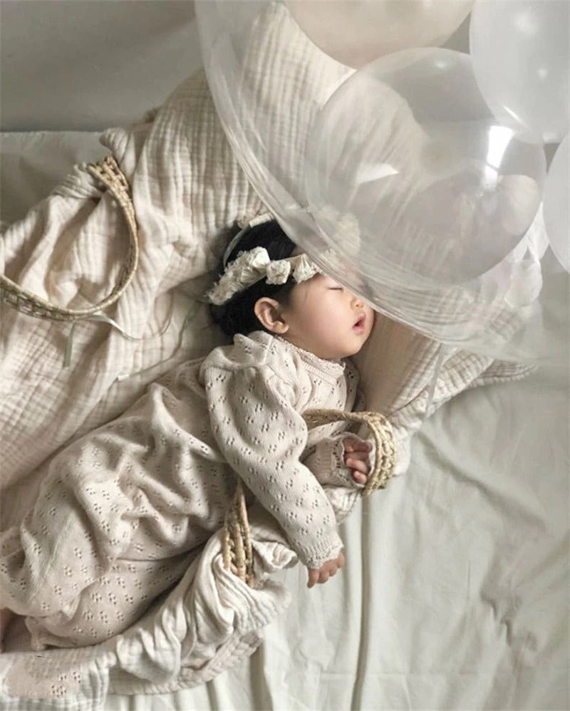 Knitted romper with bonnet,0M to 24M.