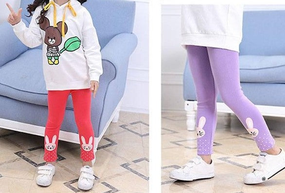Cute bunny print leggings,3T to 8T.