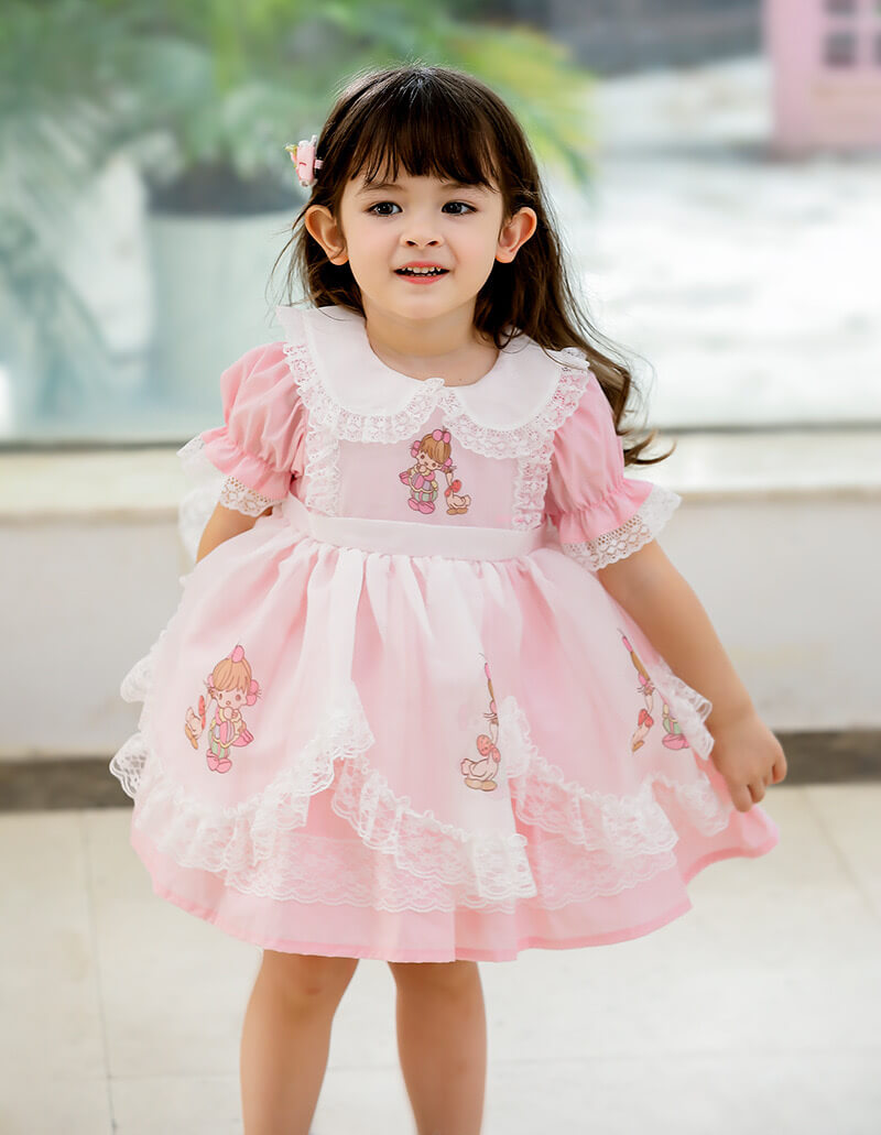 Vintage Whispering Flamingo Dress,2T to 5T.