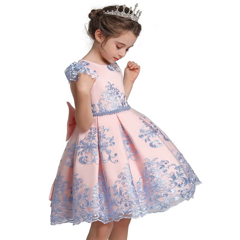 Stunning Pink & Blue Dress With Embroidery,4T to 10T.