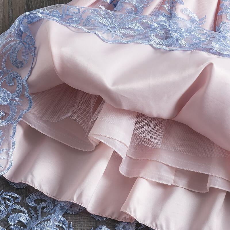Stunning Pink & Blue Dress With Embroidery,4T to 10T.