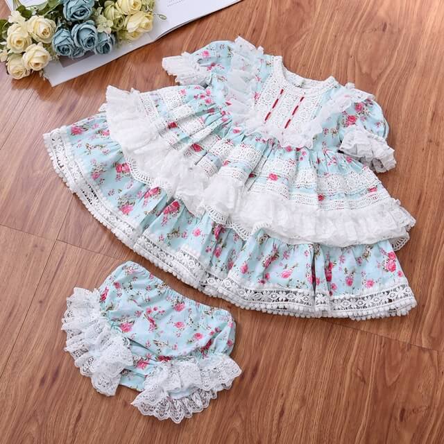 Spanish Lace Dress With Shorts, 2T to 6T.