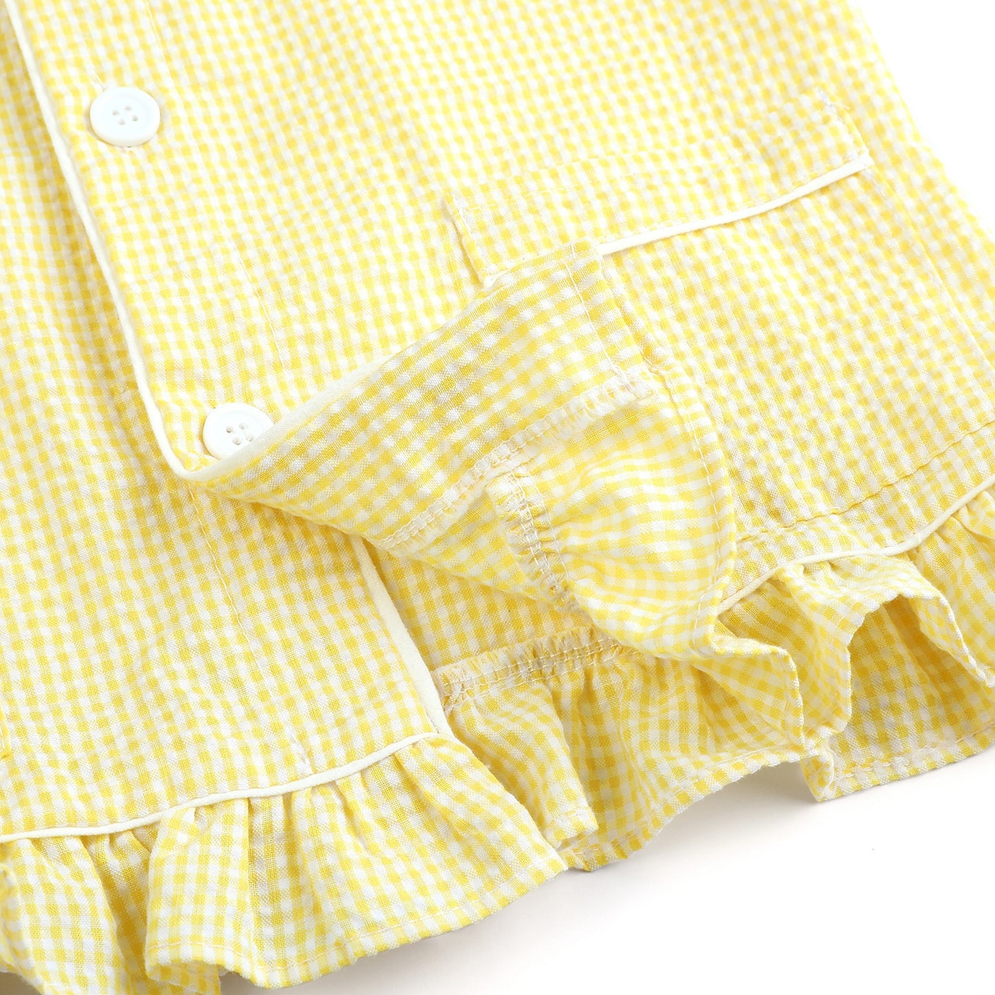 Yellow Seersucker Matching Siblings PJs,12M to 12T.