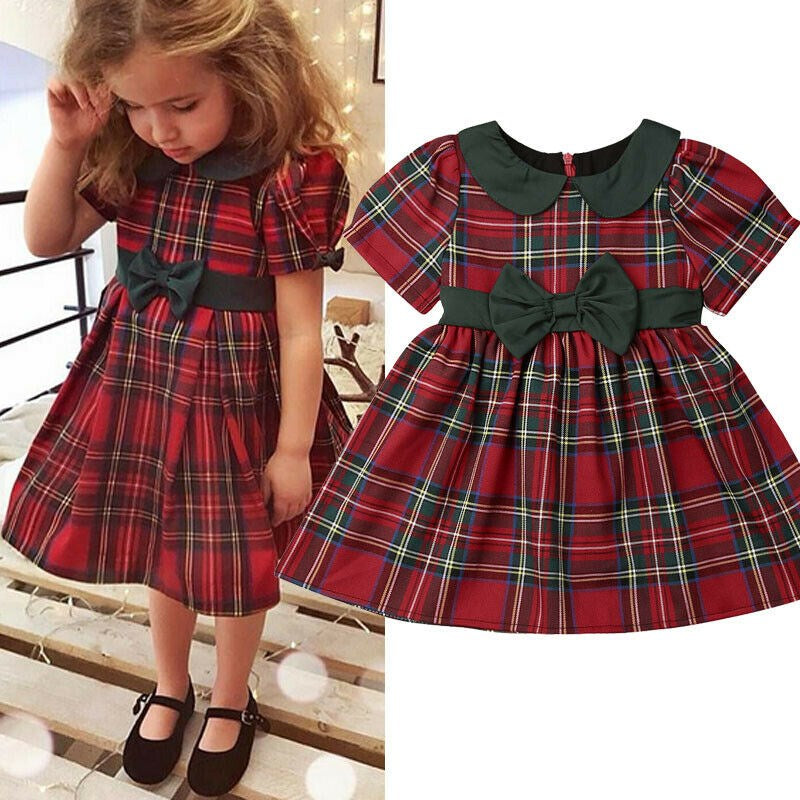Cute Plaid Christmas Dress,6M to 3T.