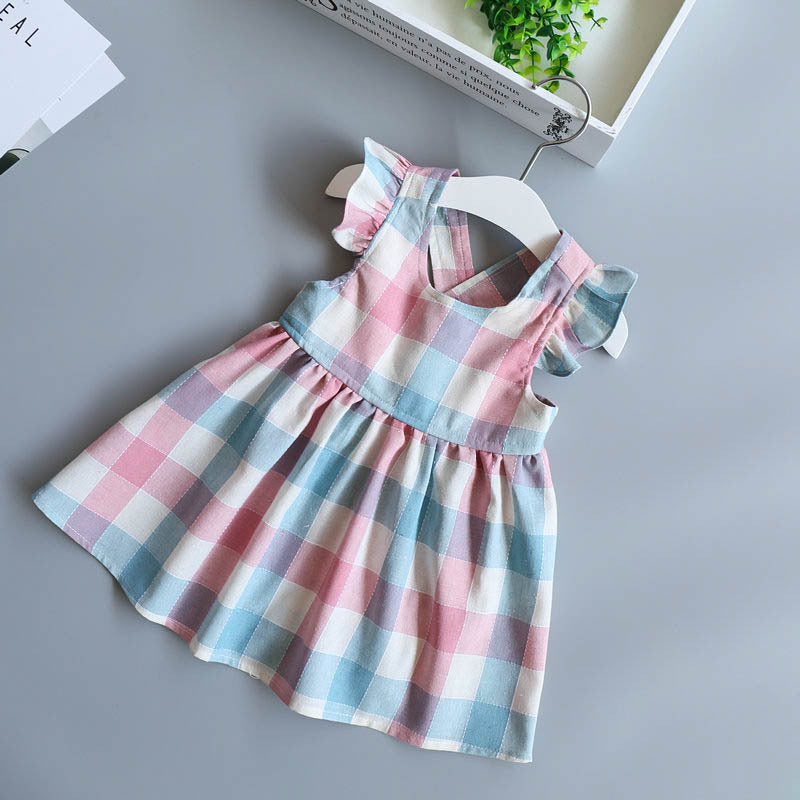 Casual Plaid Summer Dress, 2T to 6T.