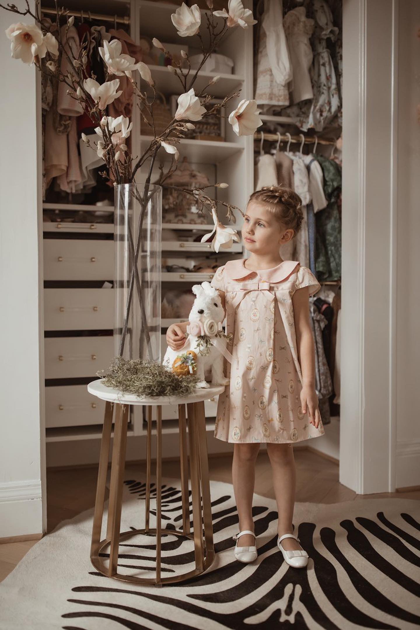 Adorable French Bow Knot Pleated Dress,2T to 7T.