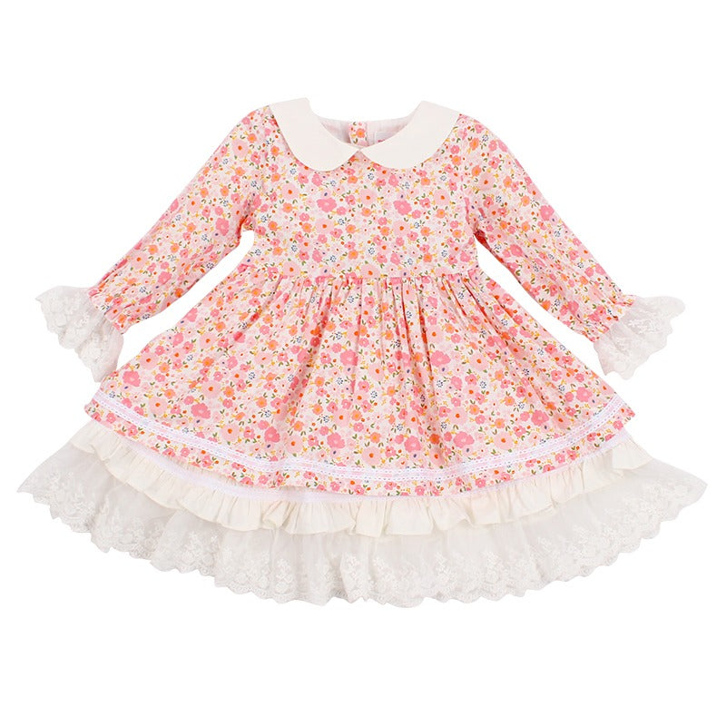 Full Sleeves Floral Spanish Dress, 2T to 7T.