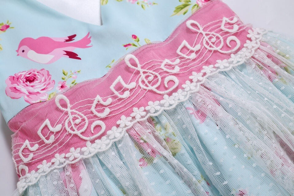 Dress with musical notes, 2T to 12T.