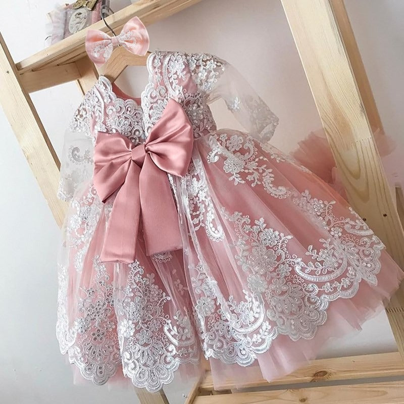 High Detailed Embroidered Dresses,Pink/Purple,12M to 5T.