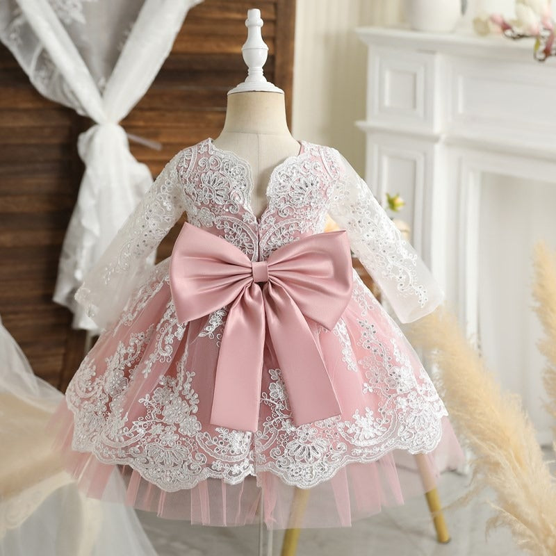 High Detailed Embroidered Dresses,Pink/Purple,12M to 5T.