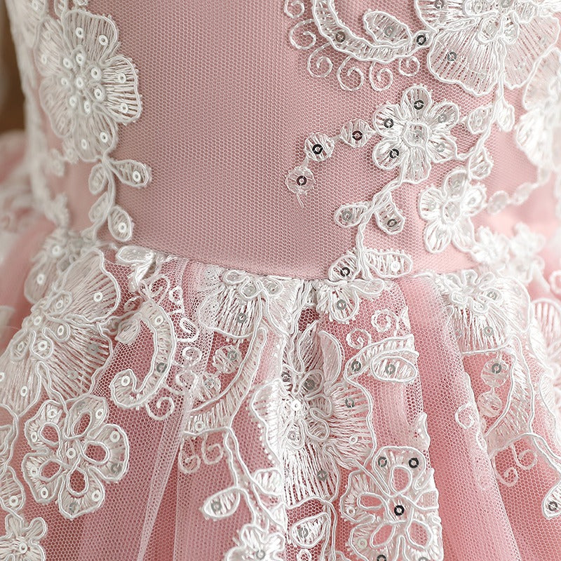 High Detailed Embroidered Dresses,Pink/Purple,12M to 5T.