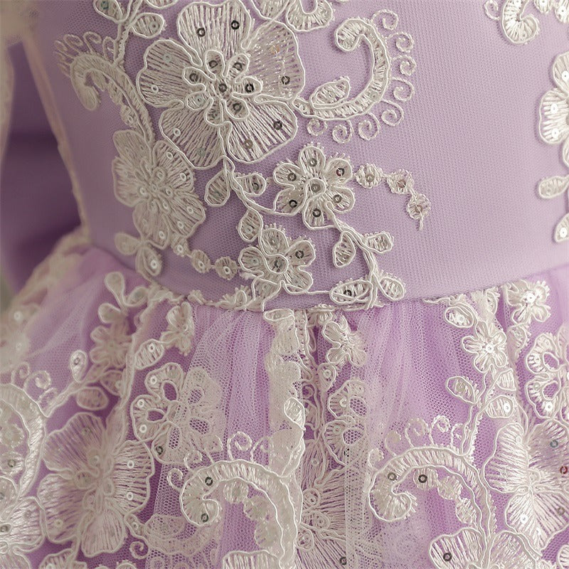 High Detailed Embroidered Dresses,Pink/Purple,12M to 5T.