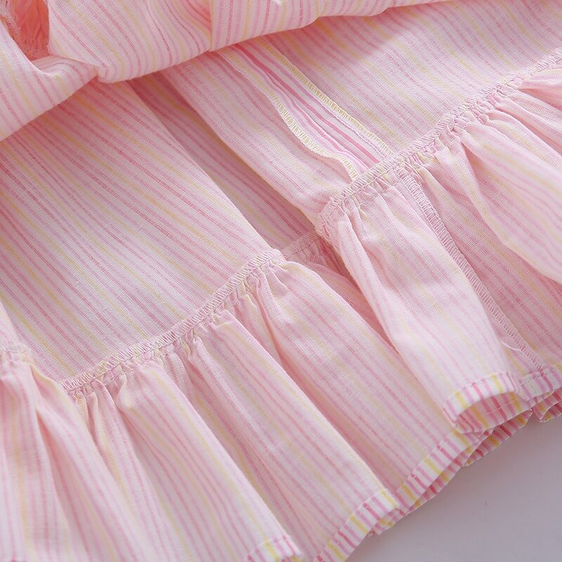 Pink Gingham Bear Embroidered Dress,12M to 6T.