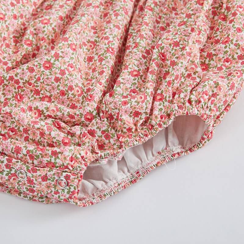 Beautiful Floral Hand Smocked Romper,3M To 3T.