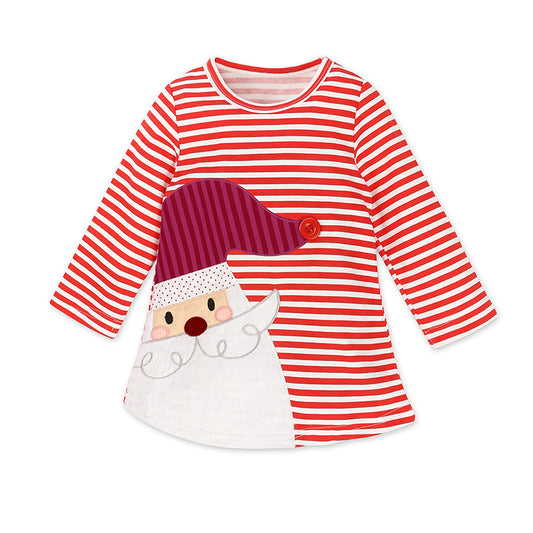 Cute Santa Applique Dress,12M to 5T.