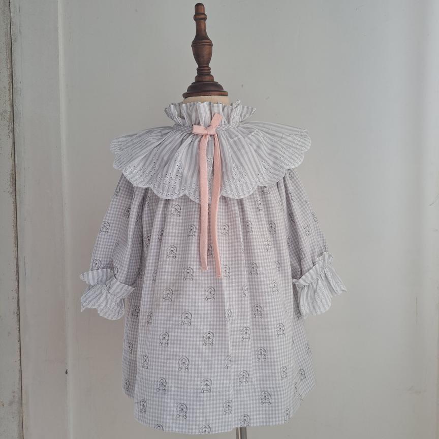 Cute Eyelet Collar Dress,6M - 10T