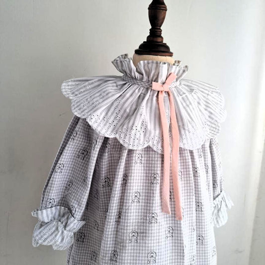 Cute Eyelet Collar Dress,6M - 10T